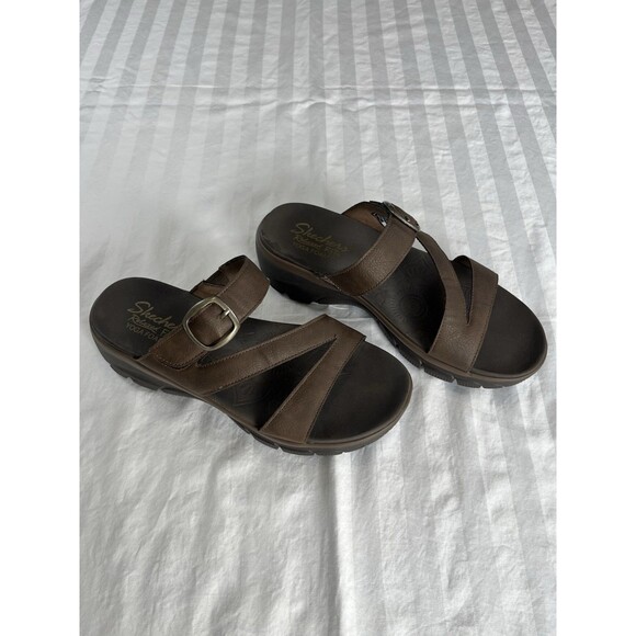 Skechers Women's Relaxed Fit: Easy Going Slide On By Sandals Brown Size 8 - Picture 4 of 9
